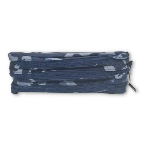 ■ Schoolbooks.ie - Triple Pencil Case - Camo Blue