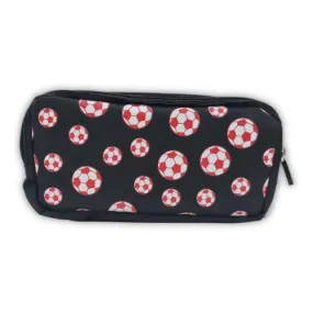 ■ Schoolbooks.ie - Triple Pencil Case - Football Black and Red