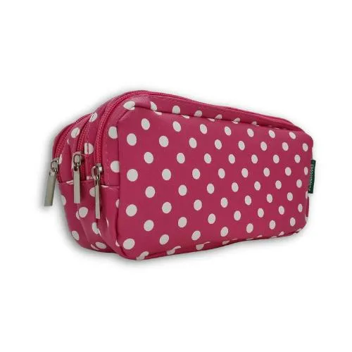 ■ Schoolbooks.ie - Triple Pencil Case - Pink Dots