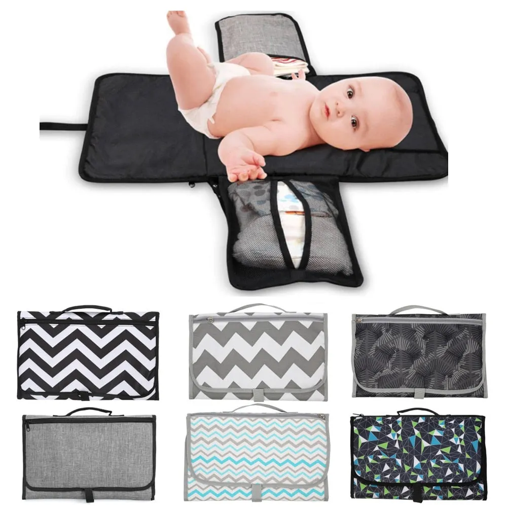 3 In 1 Waterproof Baby Diaper Changing Pad Foldable Infant Urine Mat Sheet Baby Nappy Bag Diaper Cover Mattress Reusable Pad