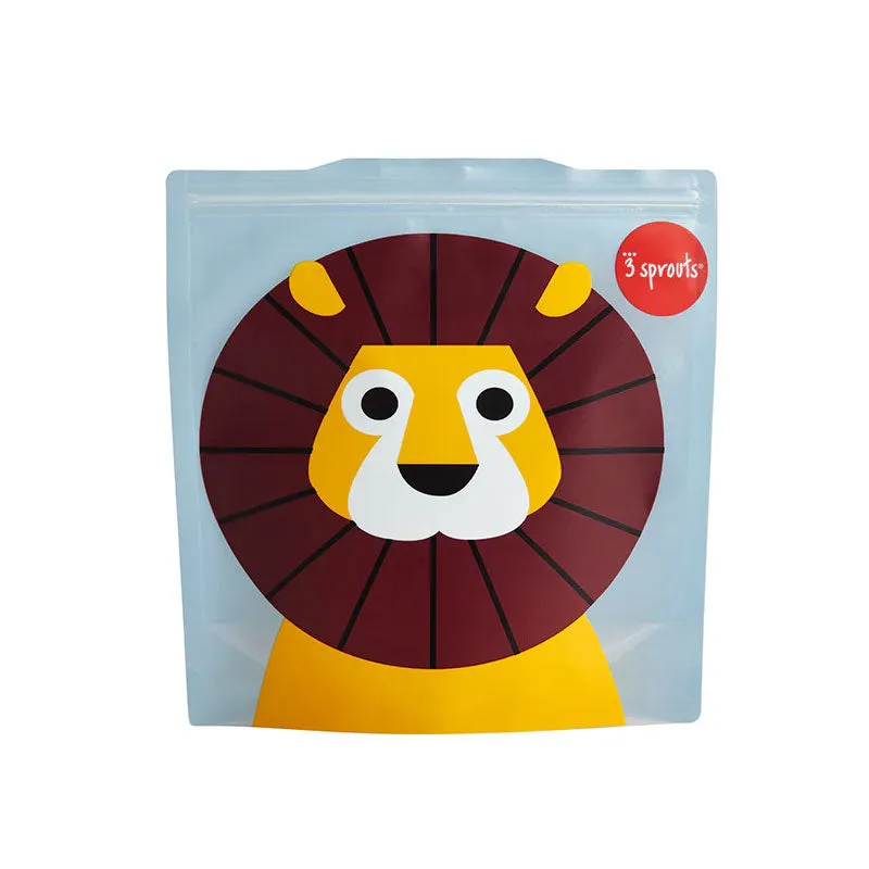 3 Sprouts Reusable Sandwich Bag - 2pk (Lion)