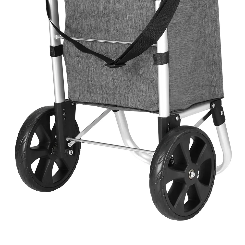 45KG Foldable Grey Shopping Trolley with Ice Bag - Emajin