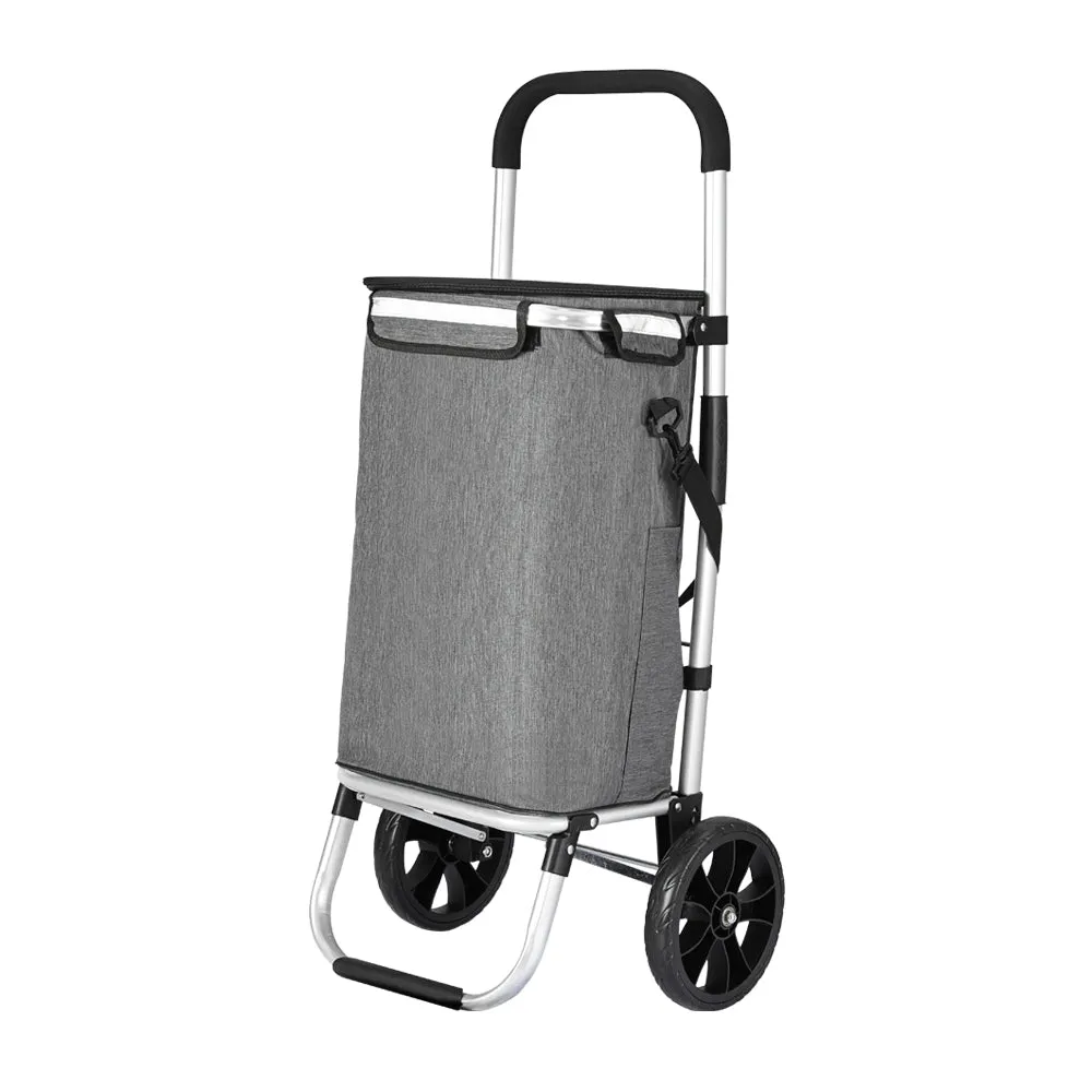 45KG Foldable Grey Shopping Trolley with Ice Bag - Emajin