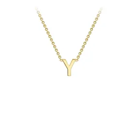 9K Yellow Gold 'Y' Initial Adjustable Letter Necklace 38/43cm