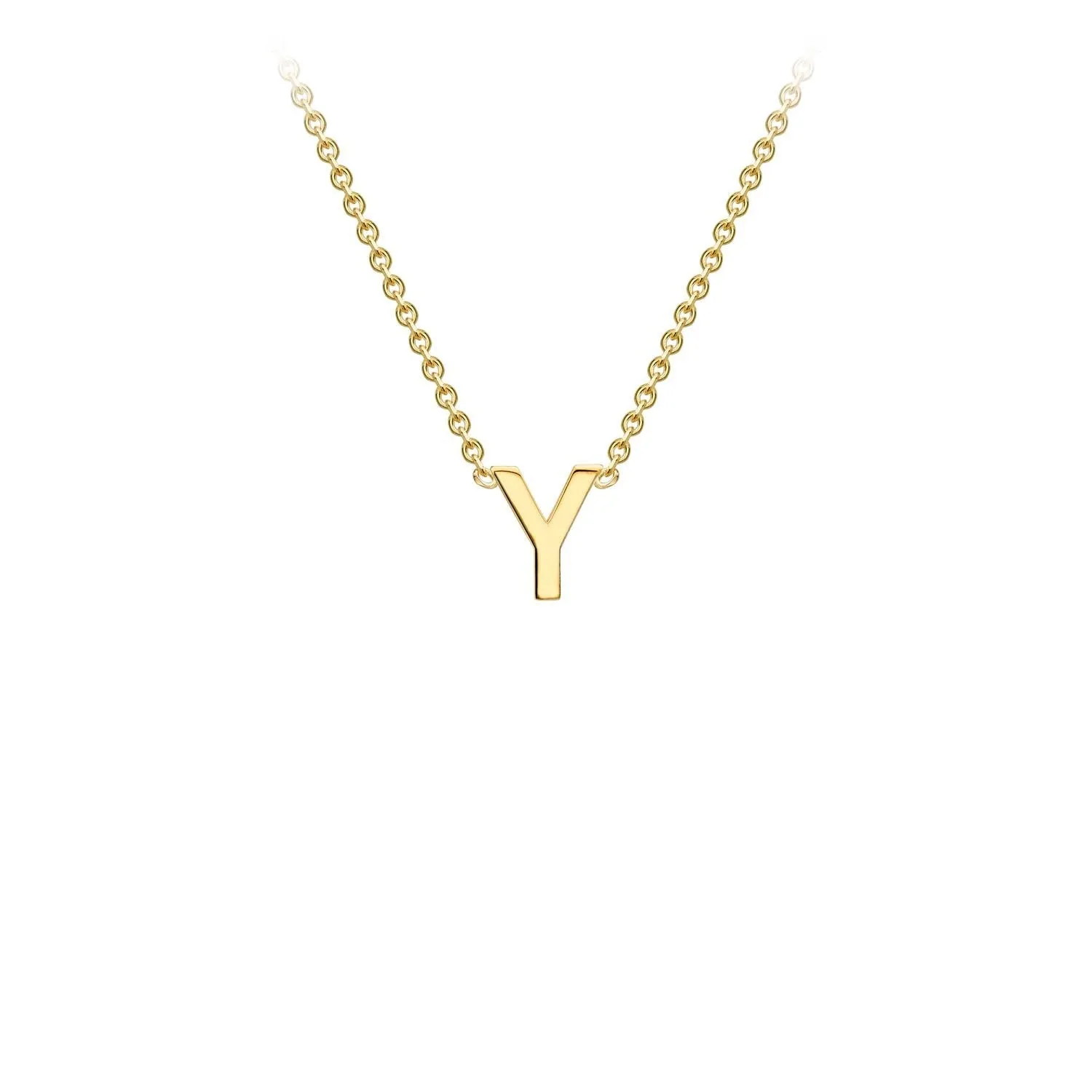 9K Yellow Gold 'Y' Initial Adjustable Letter Necklace 38/43cm