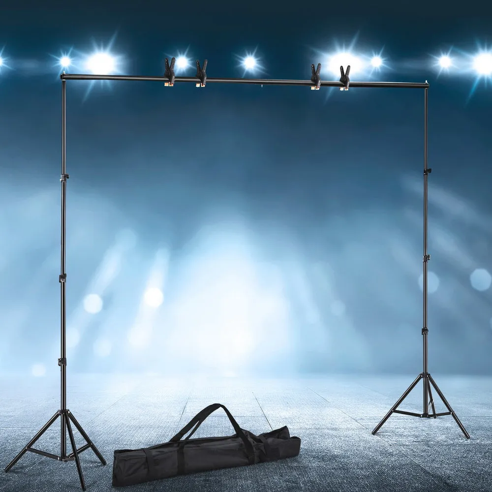 Adjustable Heavy-Duty Backdrop Stand Kit 2x3M - Photography Support Set by