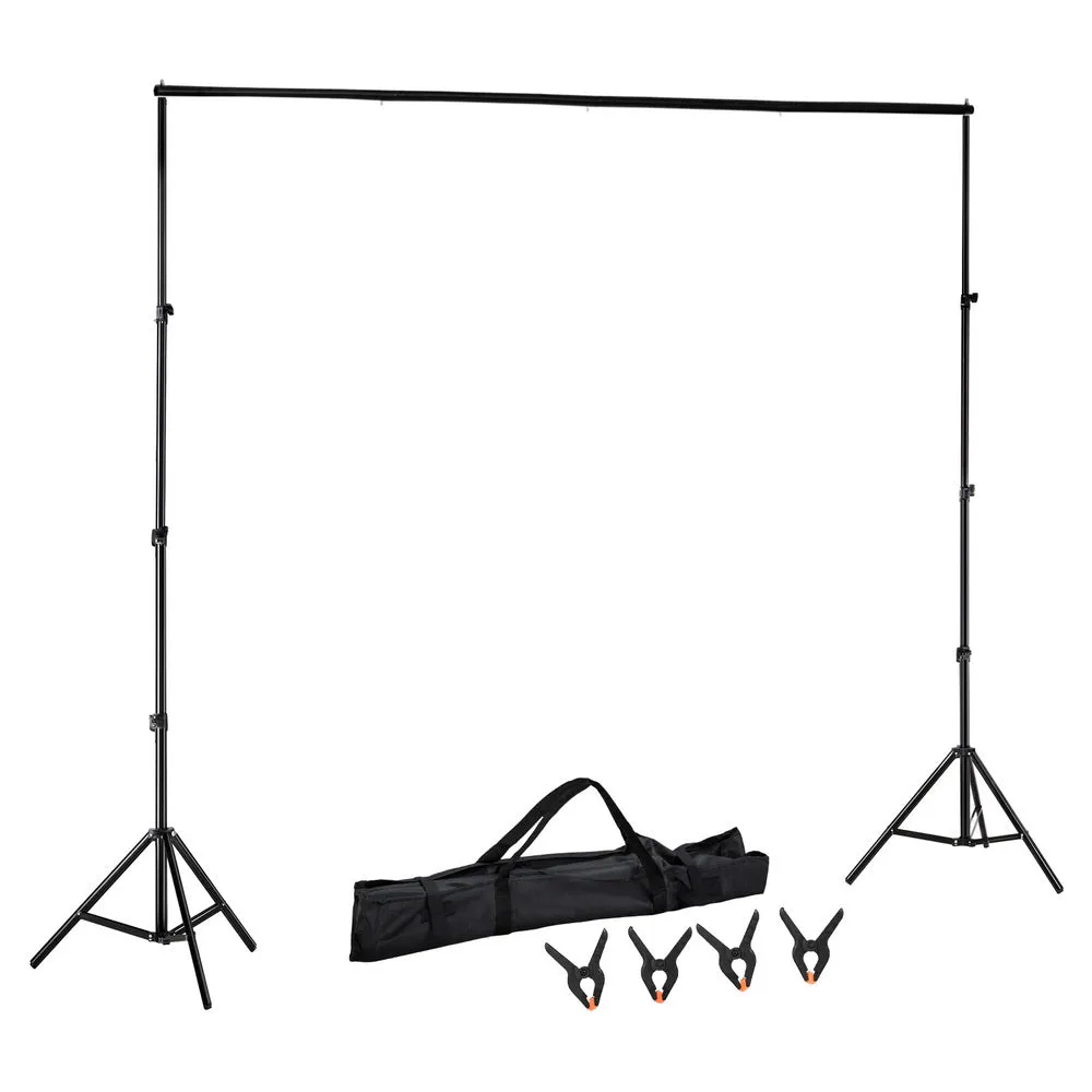 Adjustable Heavy-Duty Backdrop Stand Kit 2x3M - Photography Support Set by