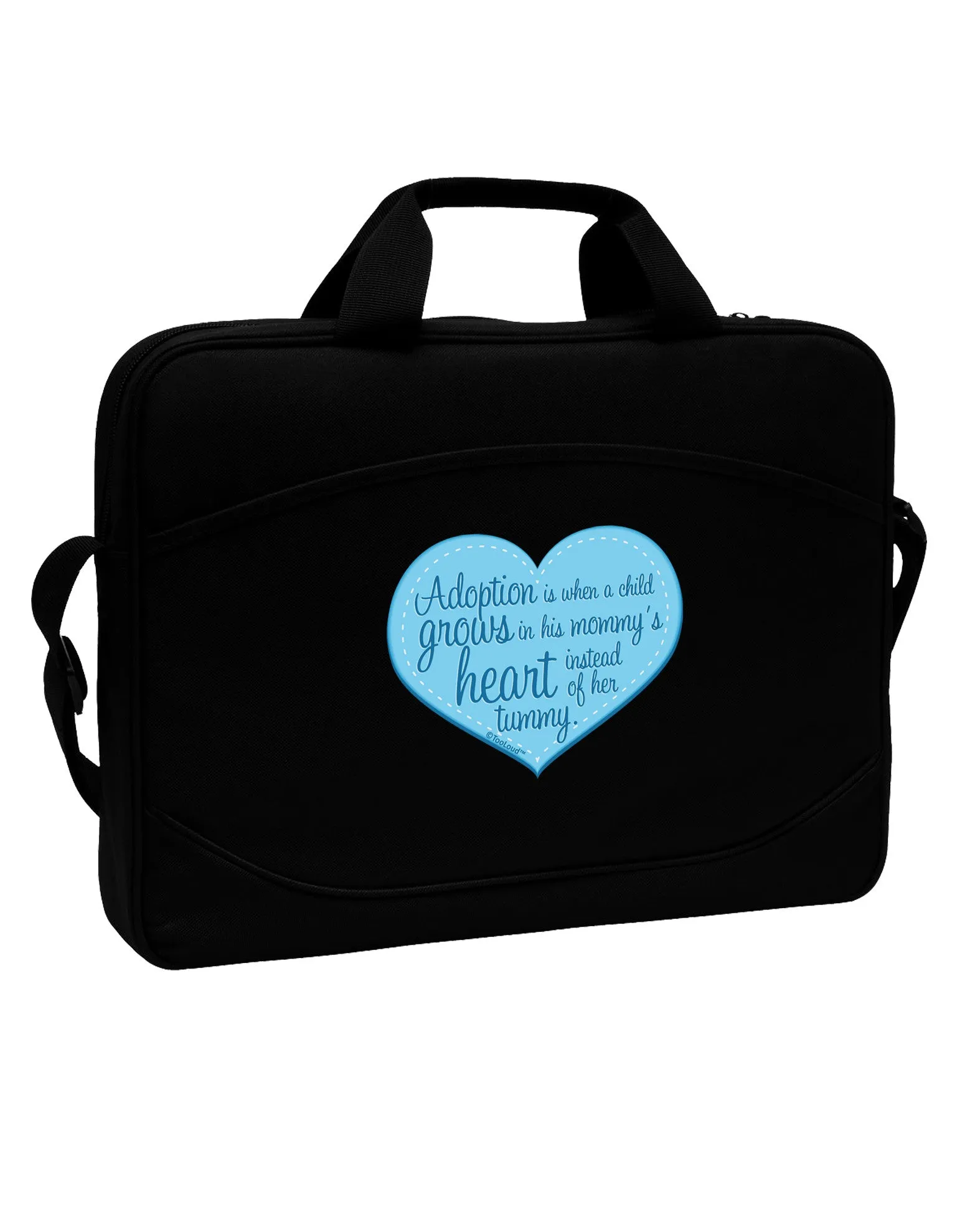 Adoption is When - Mom and Son Quote 15&#x22; Dark Laptop / Tablet Case Bag by TooLoud