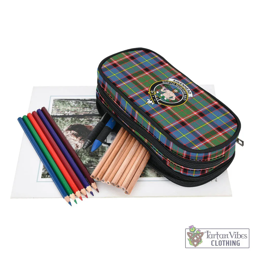 Aikenhead Tartan Pen and Pencil Case with Family Crest