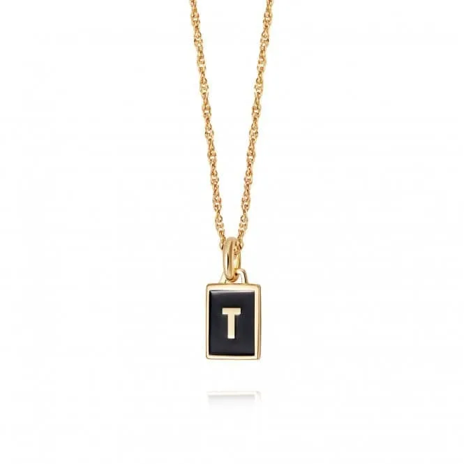 Alphabet Initial 18ct Gold Plated T Necklace BETT_GP