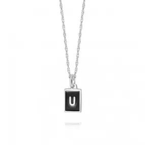 Alphabet Initial Recycled Sterling Silver U Necklace BETU_SLV