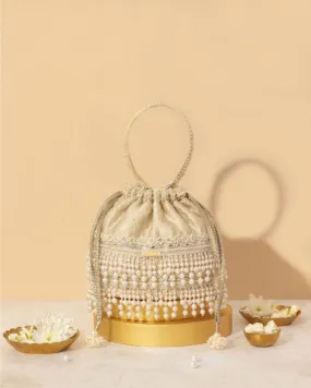 Anahi Embroidered Brocade Bucket Bag