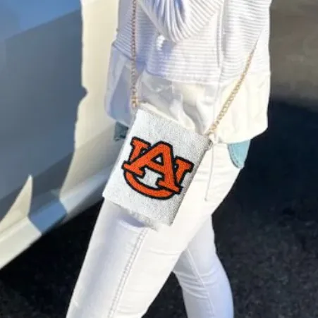 Auburn Beaded Crossbody Bag with Strap