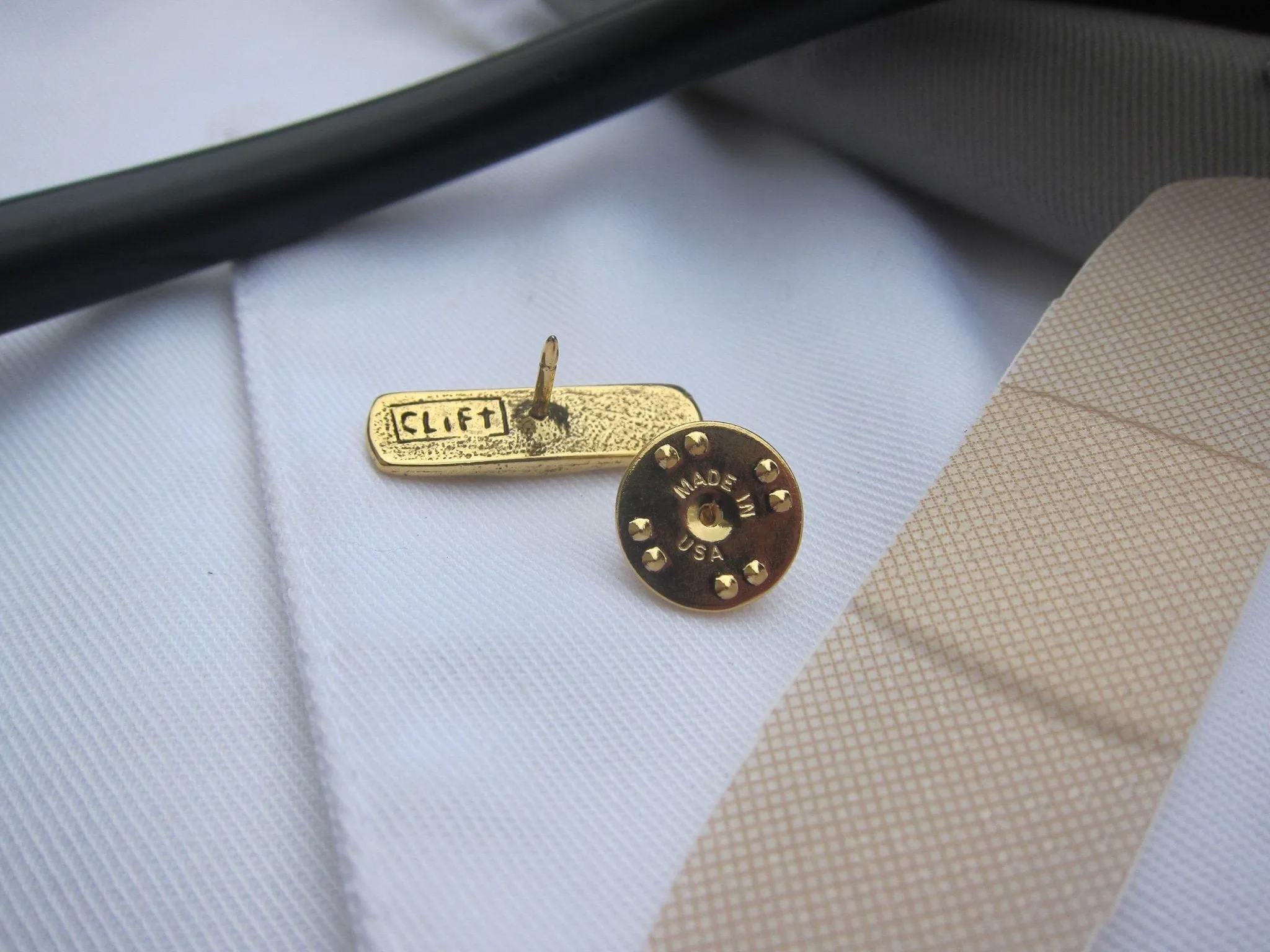 Band Aid Gold Lapel Pin