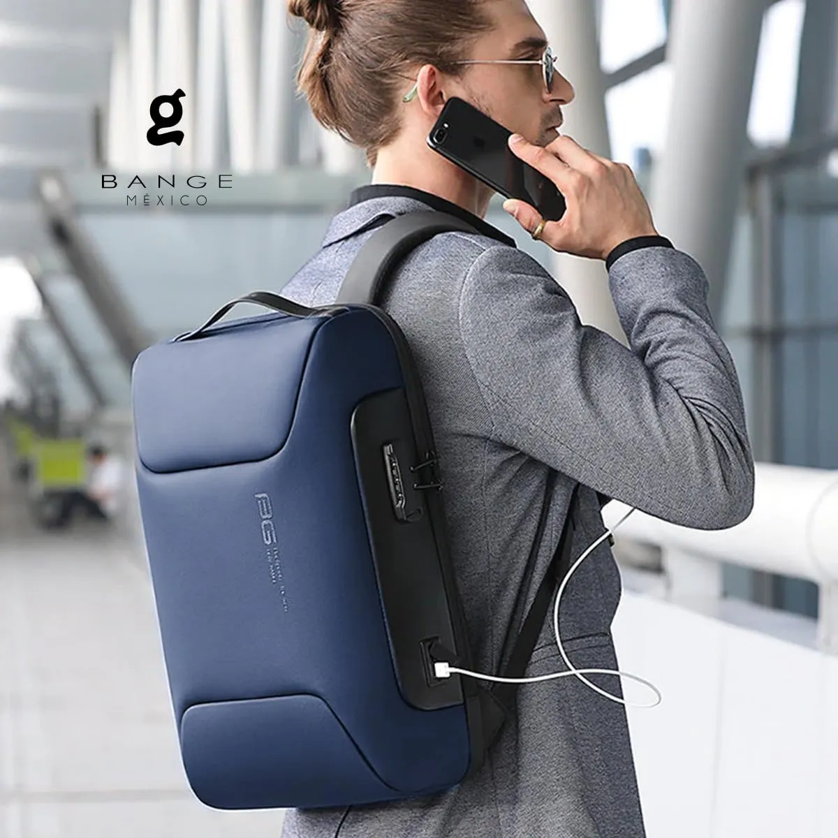 Bange Medium Size Multi Functional Water Proof Anti Theft 15.6 Inch Laptop Backpack (Blue)