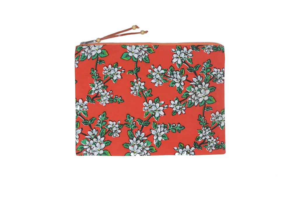 Beach Clutch - Paprika Almond Blossom