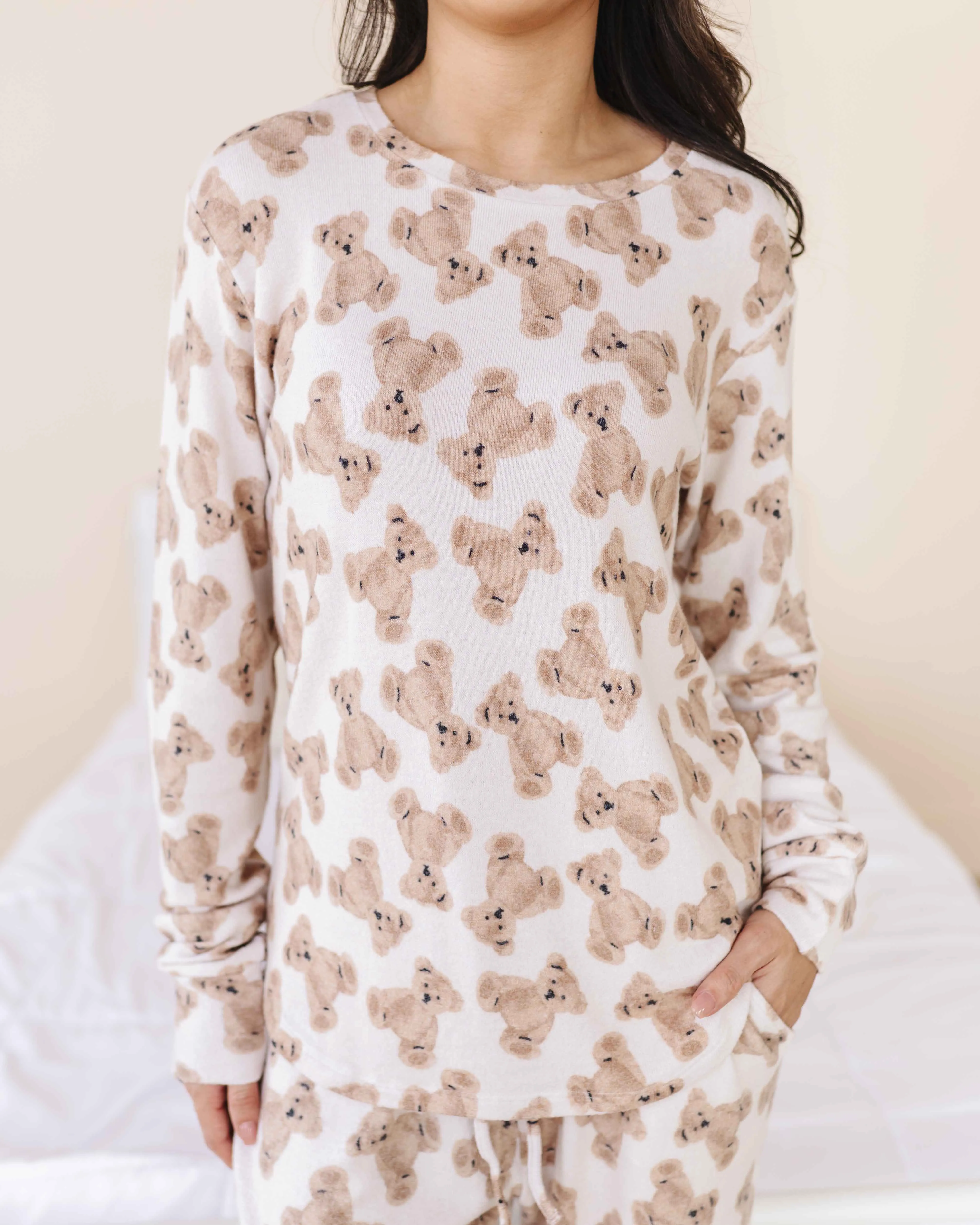 Bear Hugs Women's Long Sleeve Top - Cloud Plush Bamboo