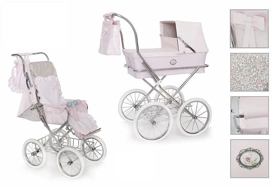 BebeLux 'Sweet Big' Pale Pink Spanish Doll's Pushchair & Bag 2311-SWEET