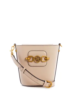 Beige Hensely Crossbody Bucket Bag