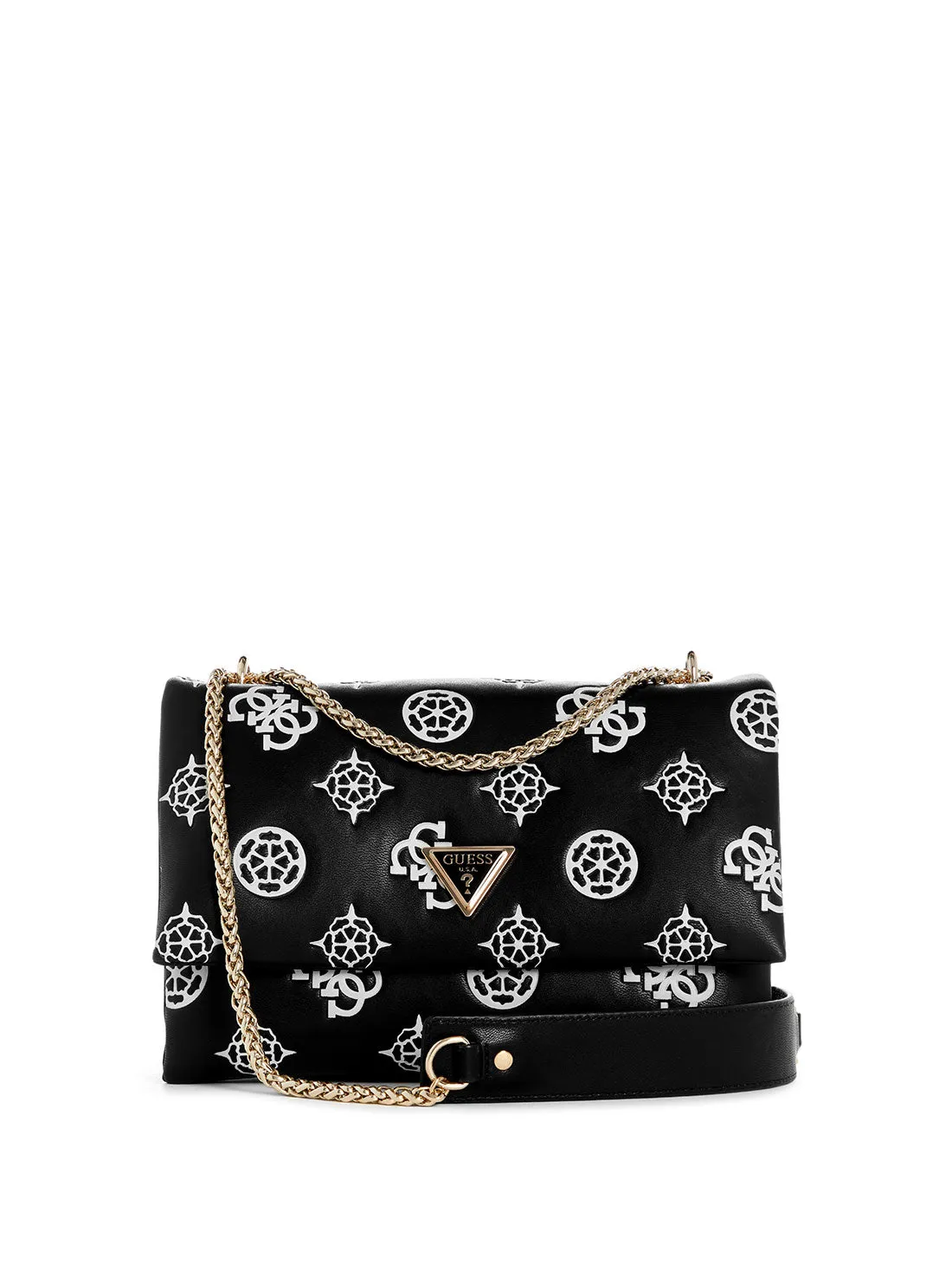 Black Logo Deesa Crossbody Bag