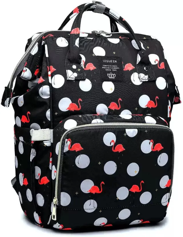 Black MOM CARES Diaper Backpack – Modern Organizer for Parents