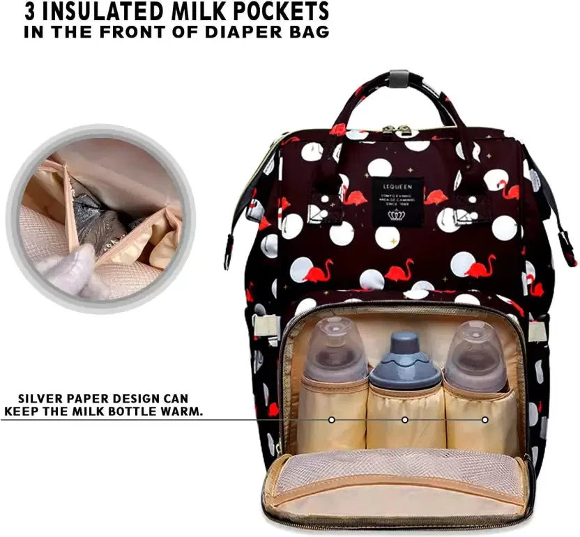 Black MOM CARES Diaper Backpack – Modern Organizer for Parents