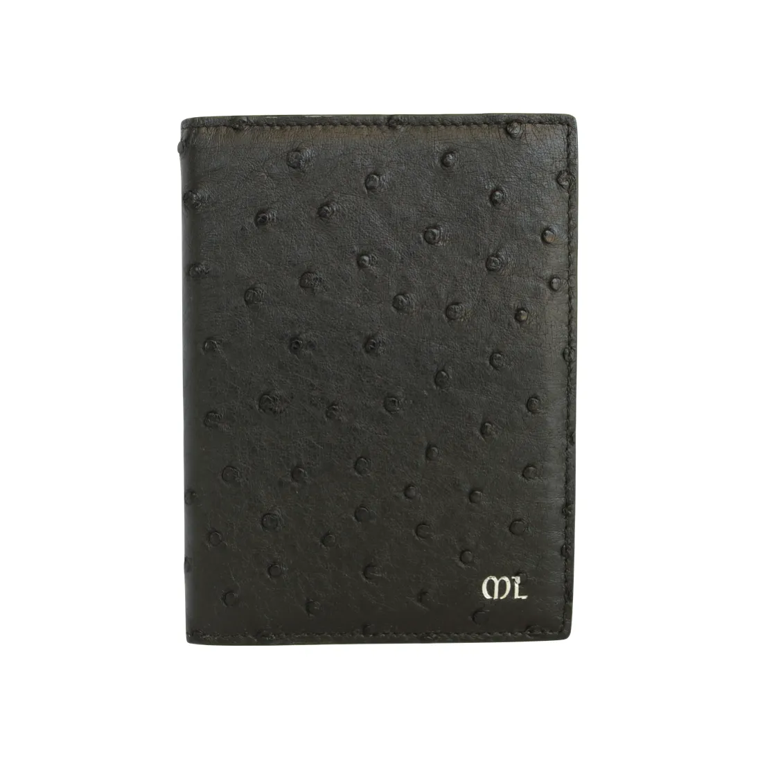 Black Ostrich Passport Holder