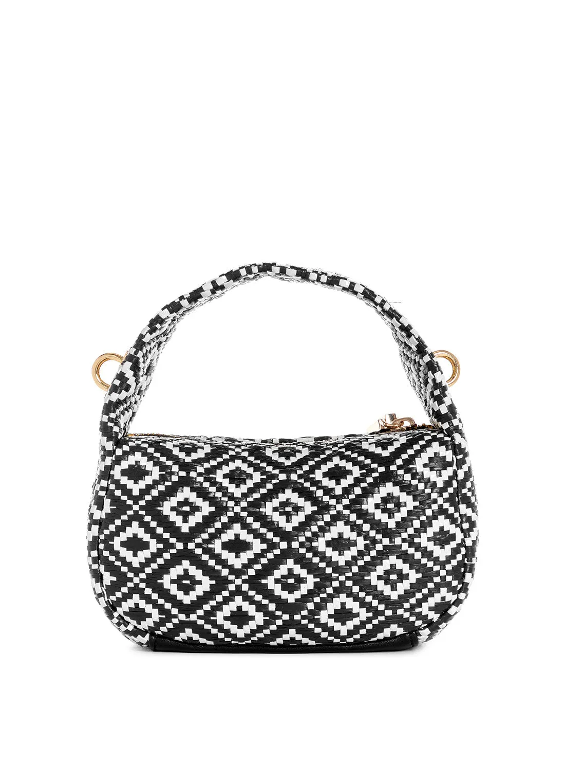 Black Rianee Mini Hobo Raffia Bag