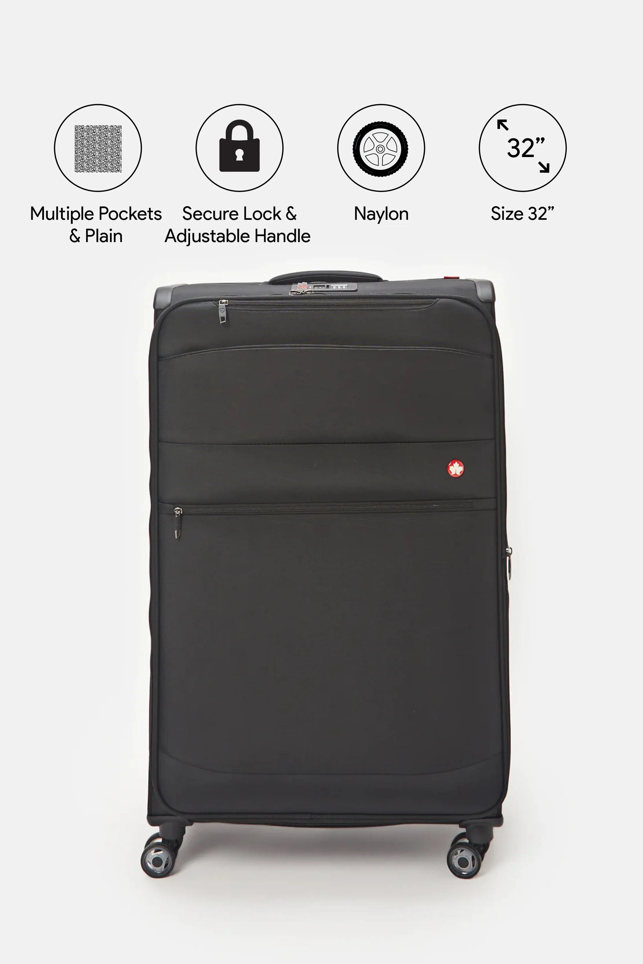 Black Soft Trolley Luggage (32 Inch)