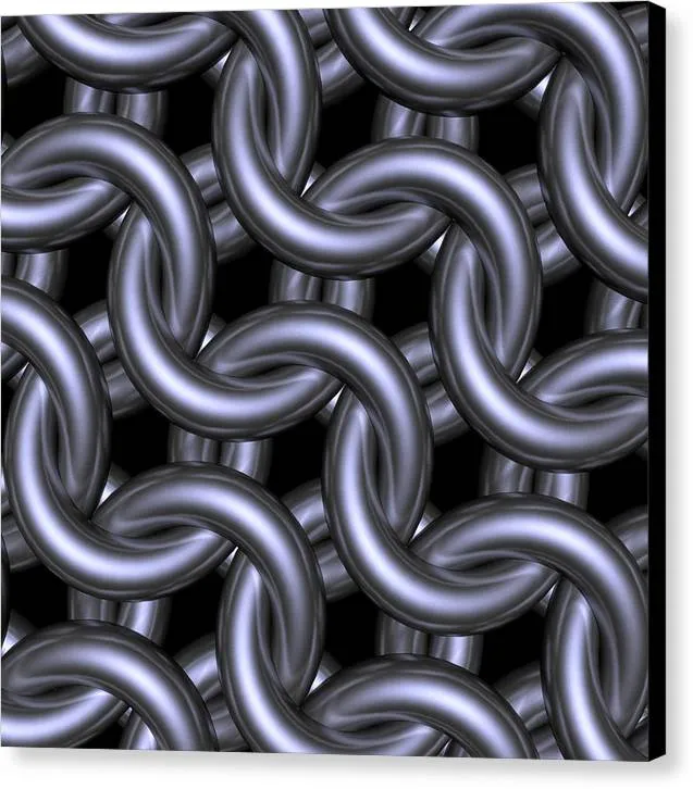 Black Steel Maille Canvas Print