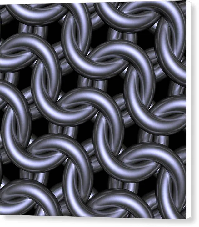 Black Steel Maille Canvas Print