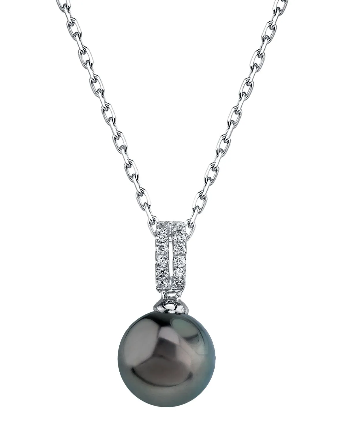 Black Tahitian Pearl & Diamond Jet Set Pendant