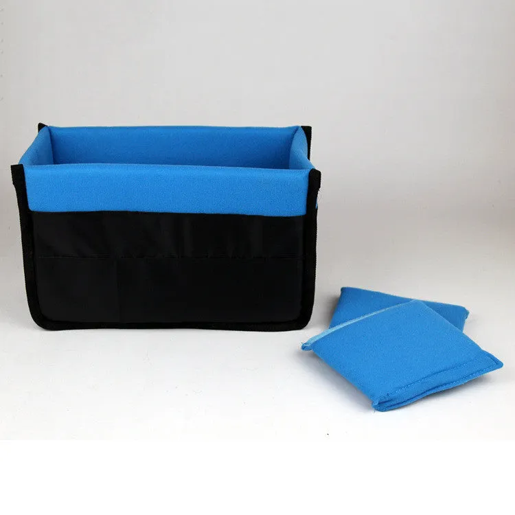 Blue And Black DSLR Camera Bag Insert One body Two Lens B35