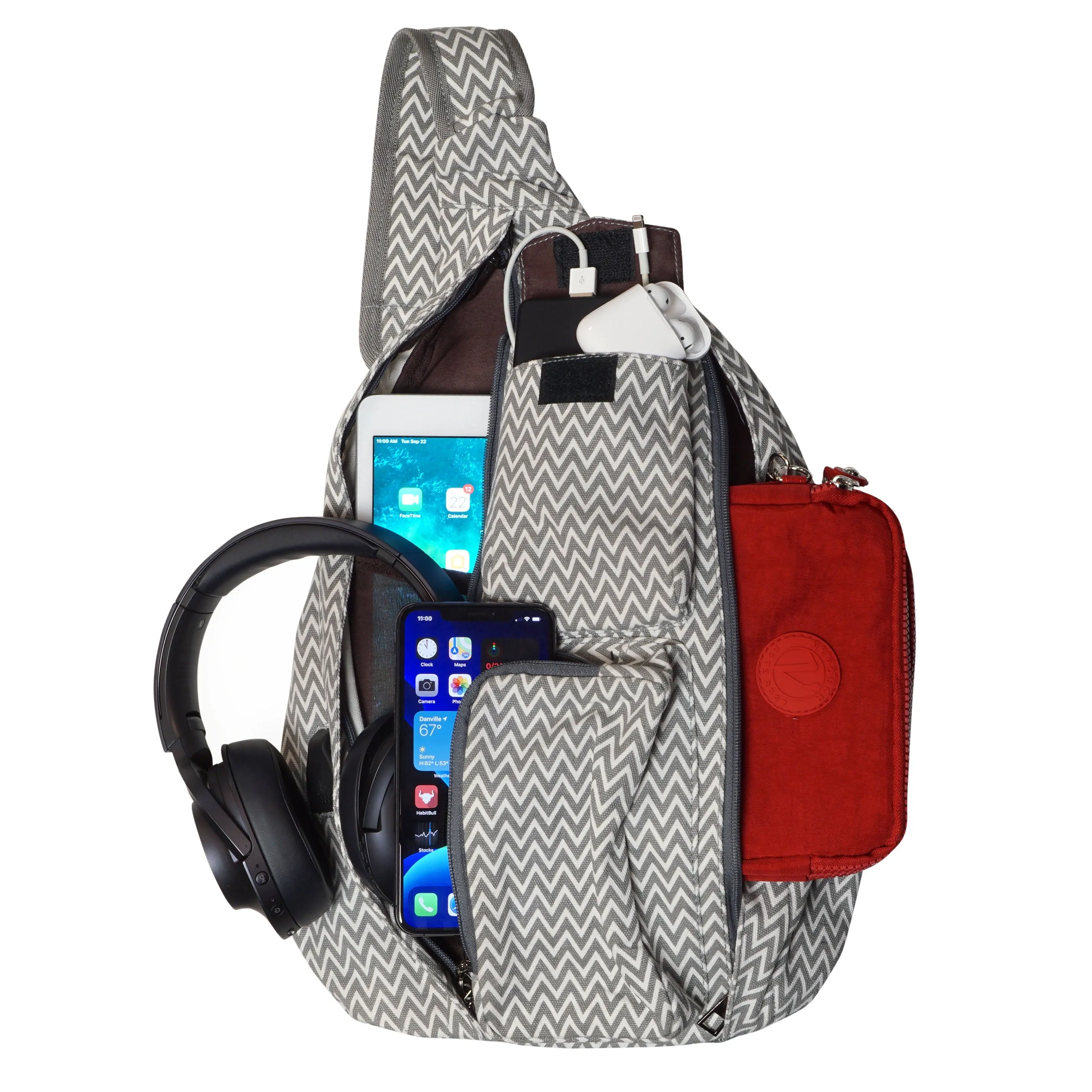 Blue Geo Print Anti-Theft Rucksack Backpack by NuPouch