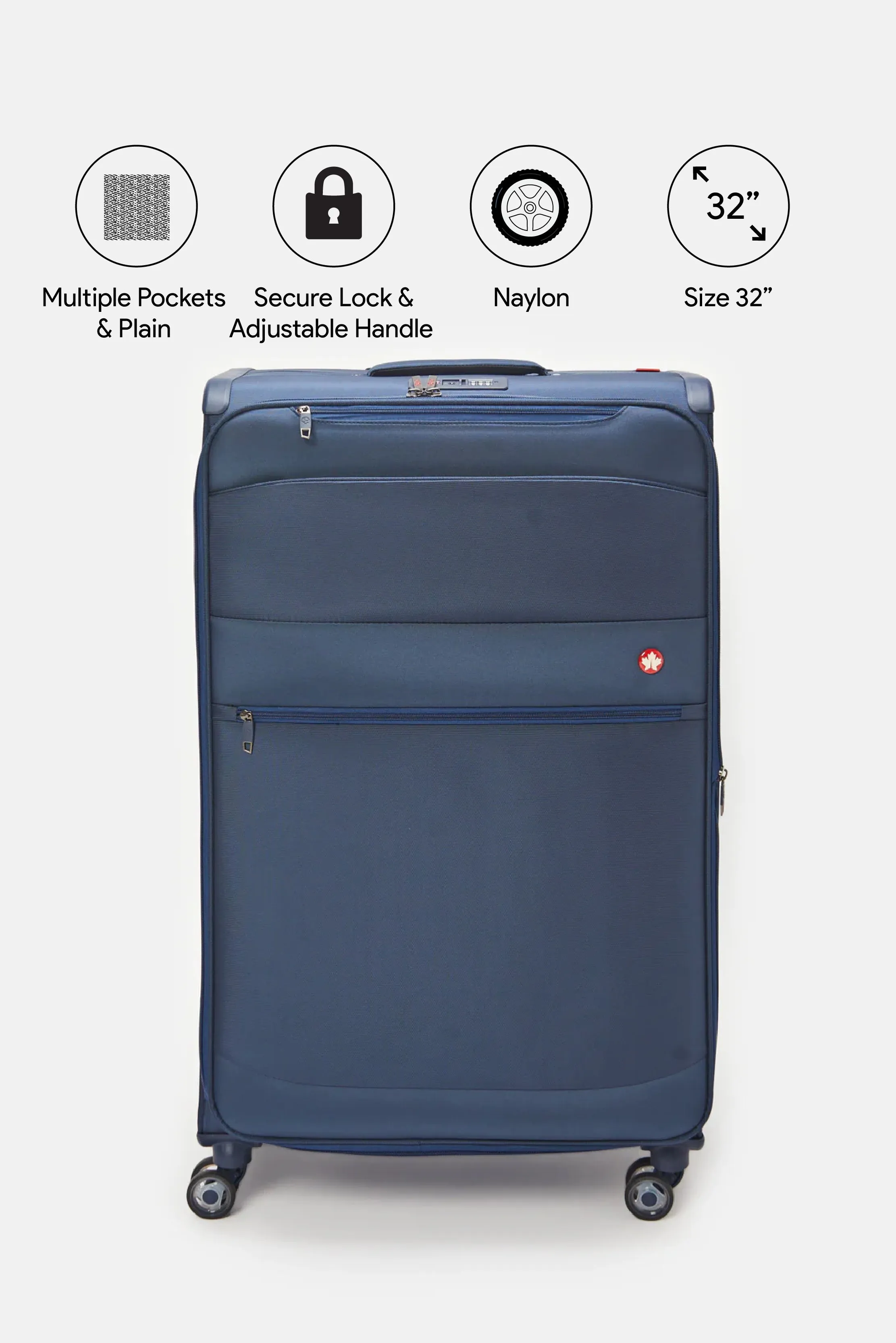 Blue Soft Trolley Luggage (32 Inch)