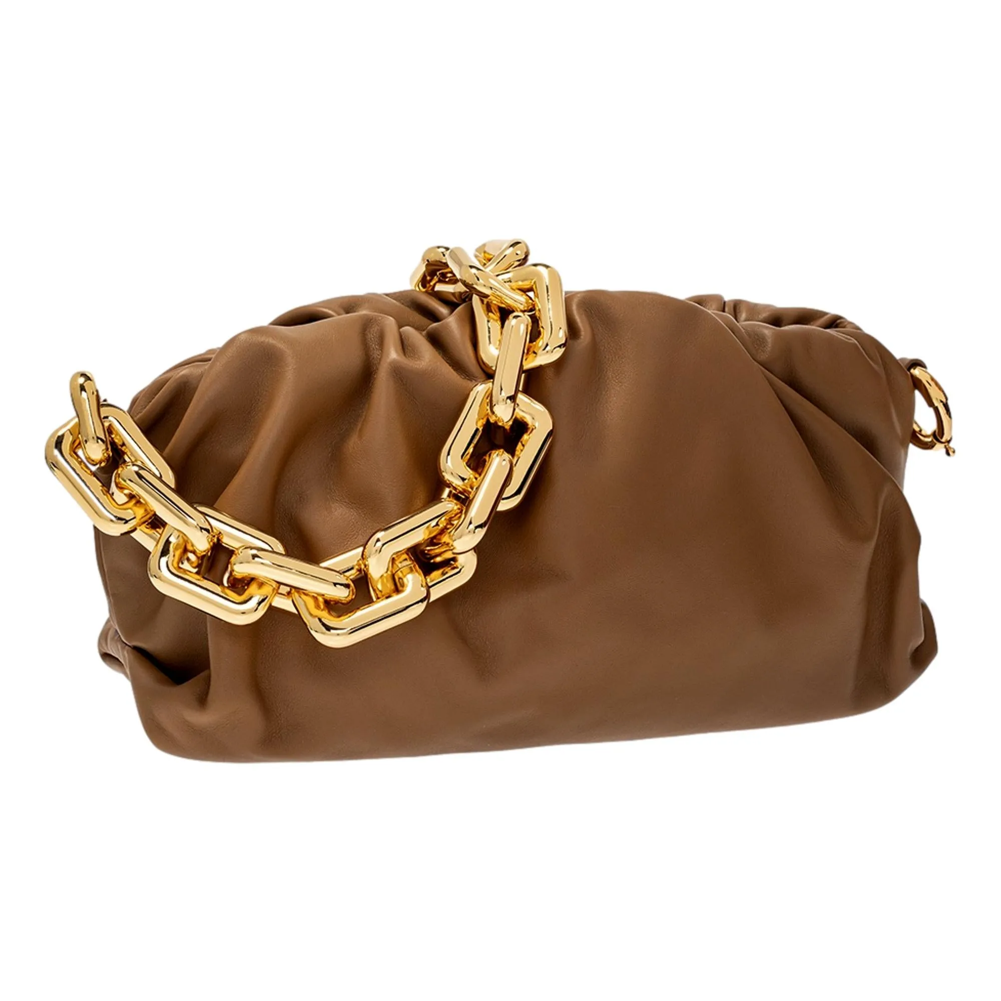 Bottega Veneta The Chain Pouch Brown Calfskin Leather Shoulder Bag