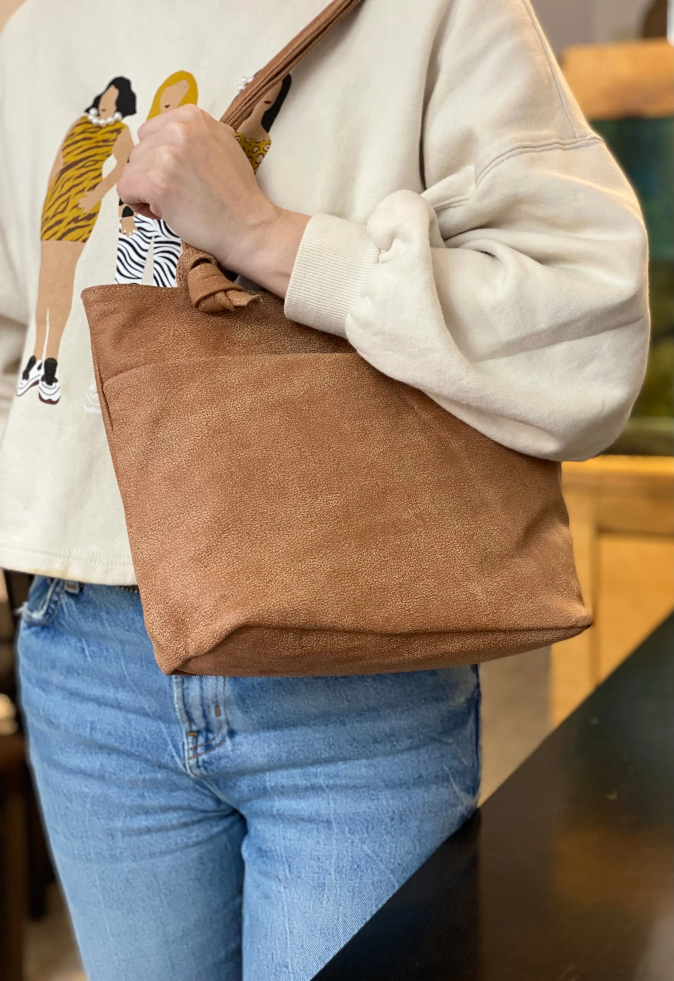 Brown/ black tote bag. Functional Leather Tote . Laptop bag .