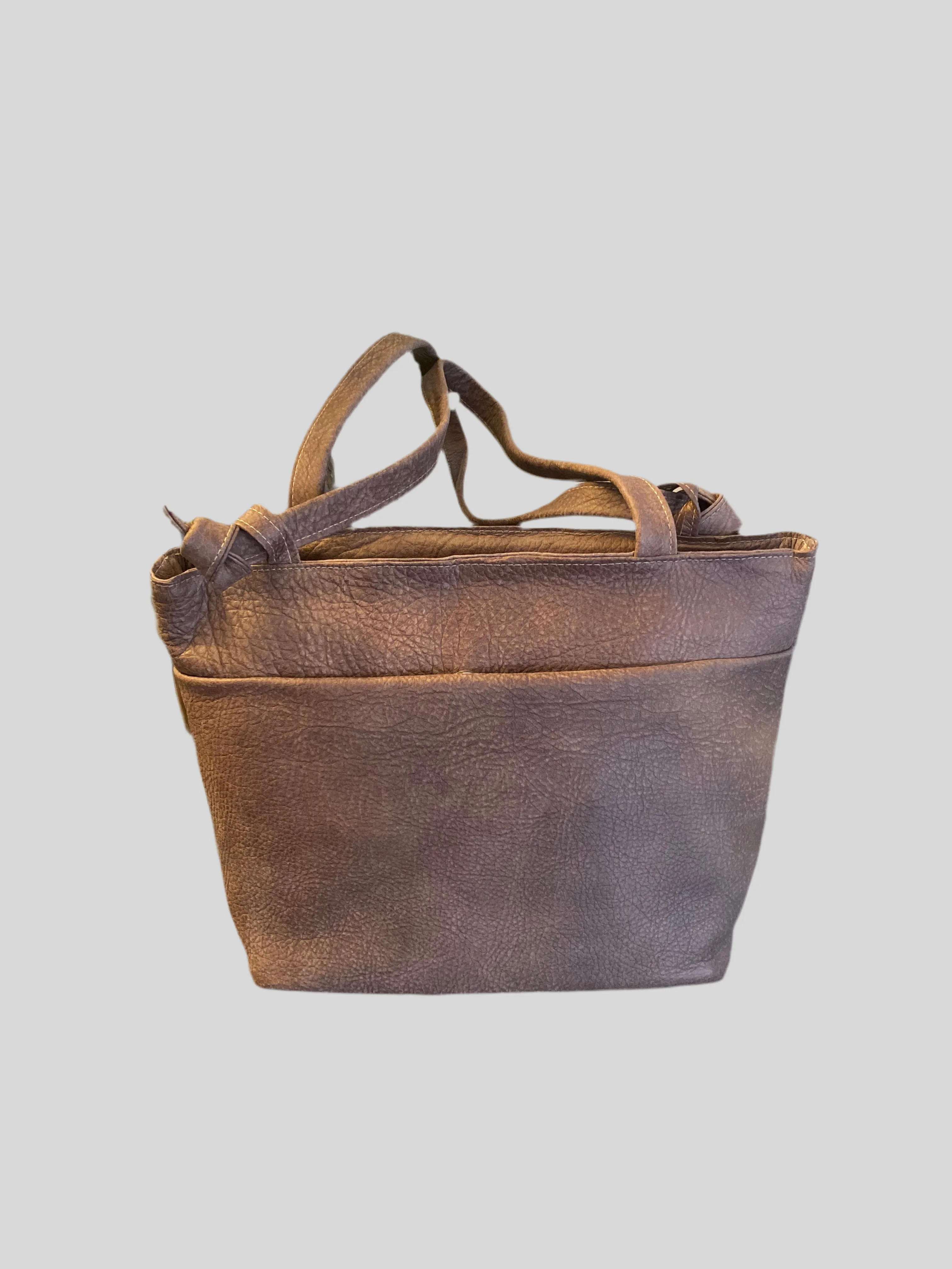 Brown/ black tote bag. Functional Leather Tote . Laptop bag .