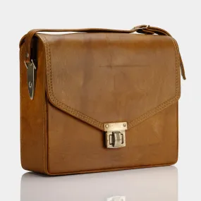 Brown Leather Folding Camera Bag