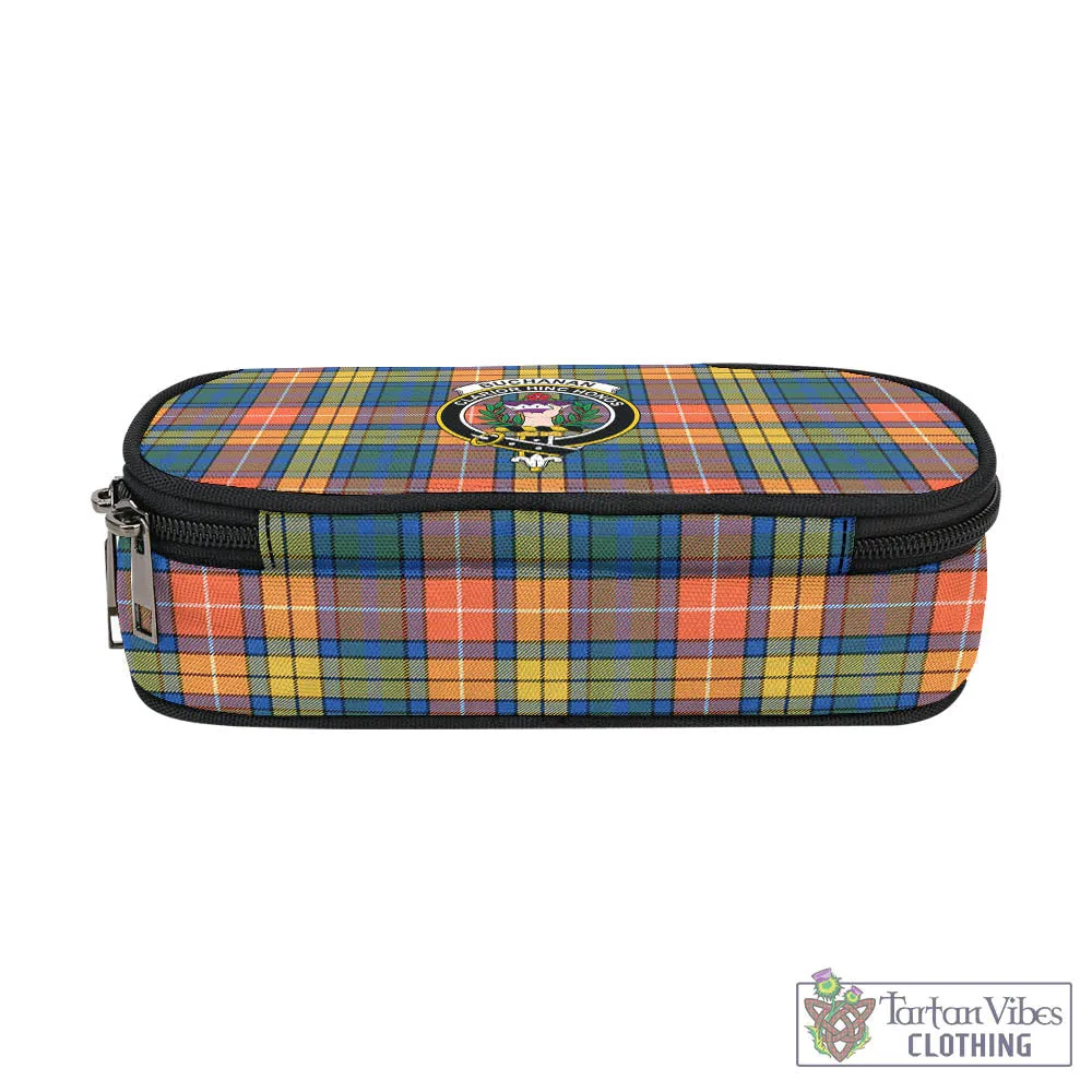 Buchanan Ancient Tartan Pen and Pencil Case with Family Crest