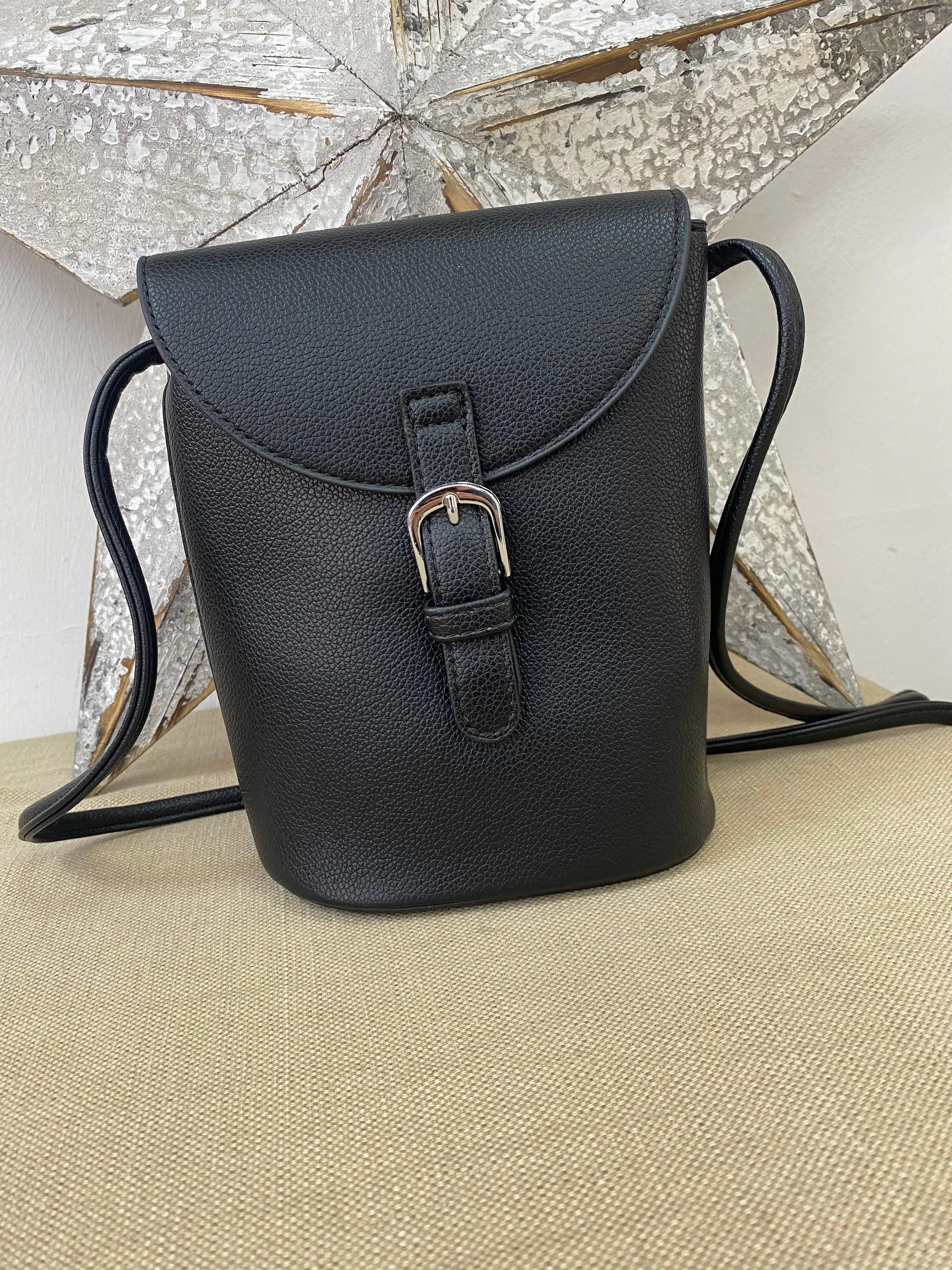 Bucket Crossbody Bag - Black