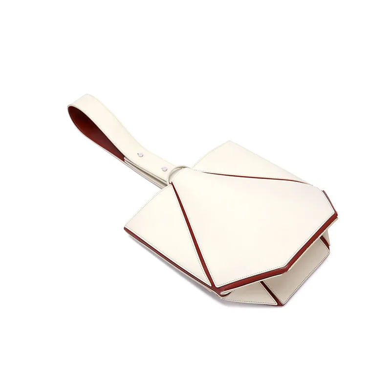 Bucket Small Foldable Shoulder Bag - White/Umber