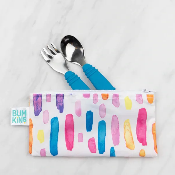 Bumkins Reusable Snack Bag - Twin Pack Watercolour and Brushstrokes