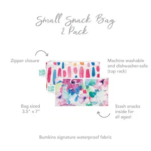 Bumkins Reusable Snack Bag - Twin Pack Watercolour and Brushstrokes