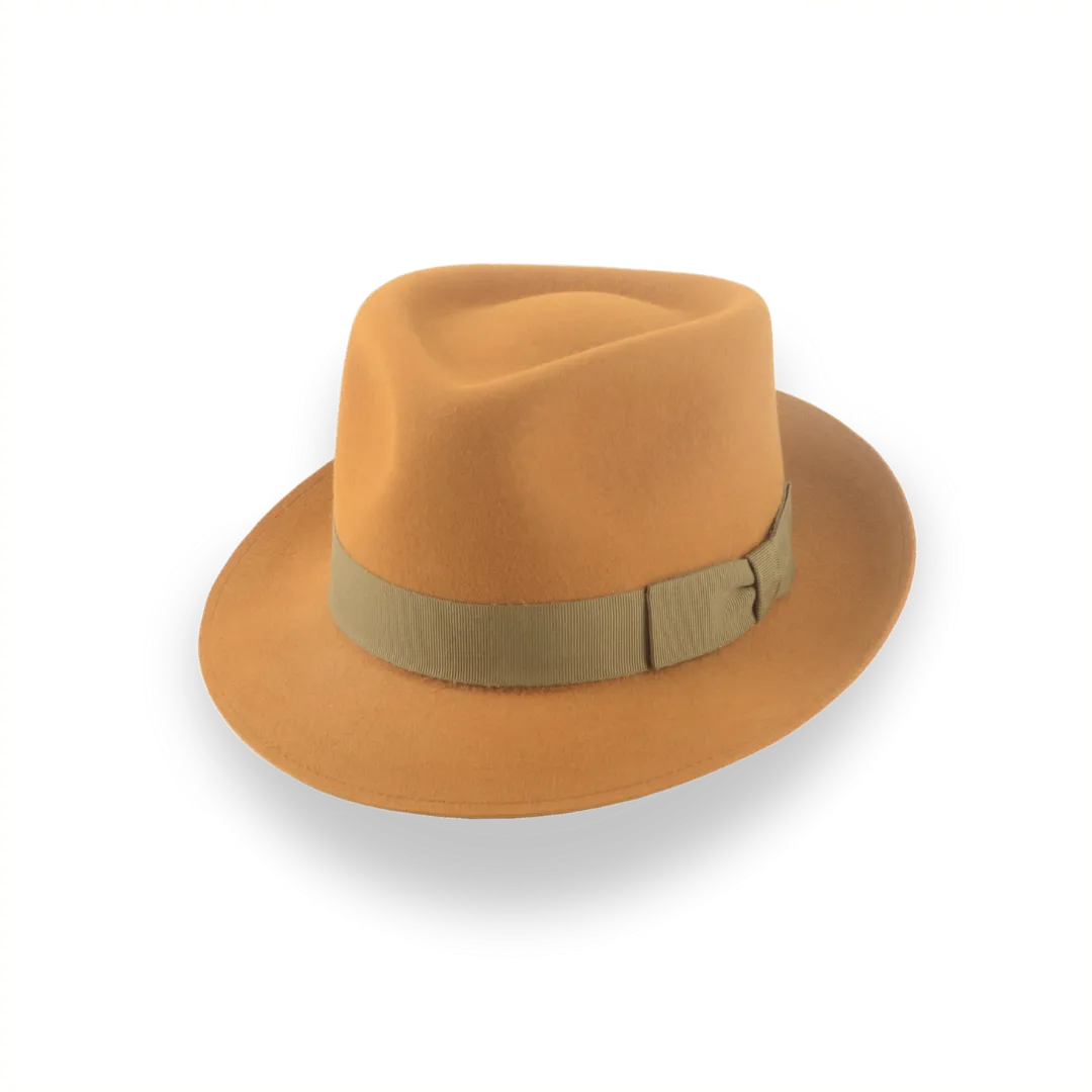 Burnt Orange Small Brim Trilby Fedora Hat in Stylish Fur Felt | The Colombo