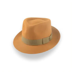 Burnt Orange Small Brim Trilby Fedora Hat in Stylish Fur Felt | The Colombo