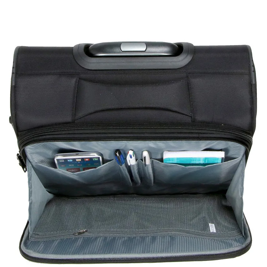 Business Organiser Office Travel Pilot Case 4 Wheeled Bag Black Troy