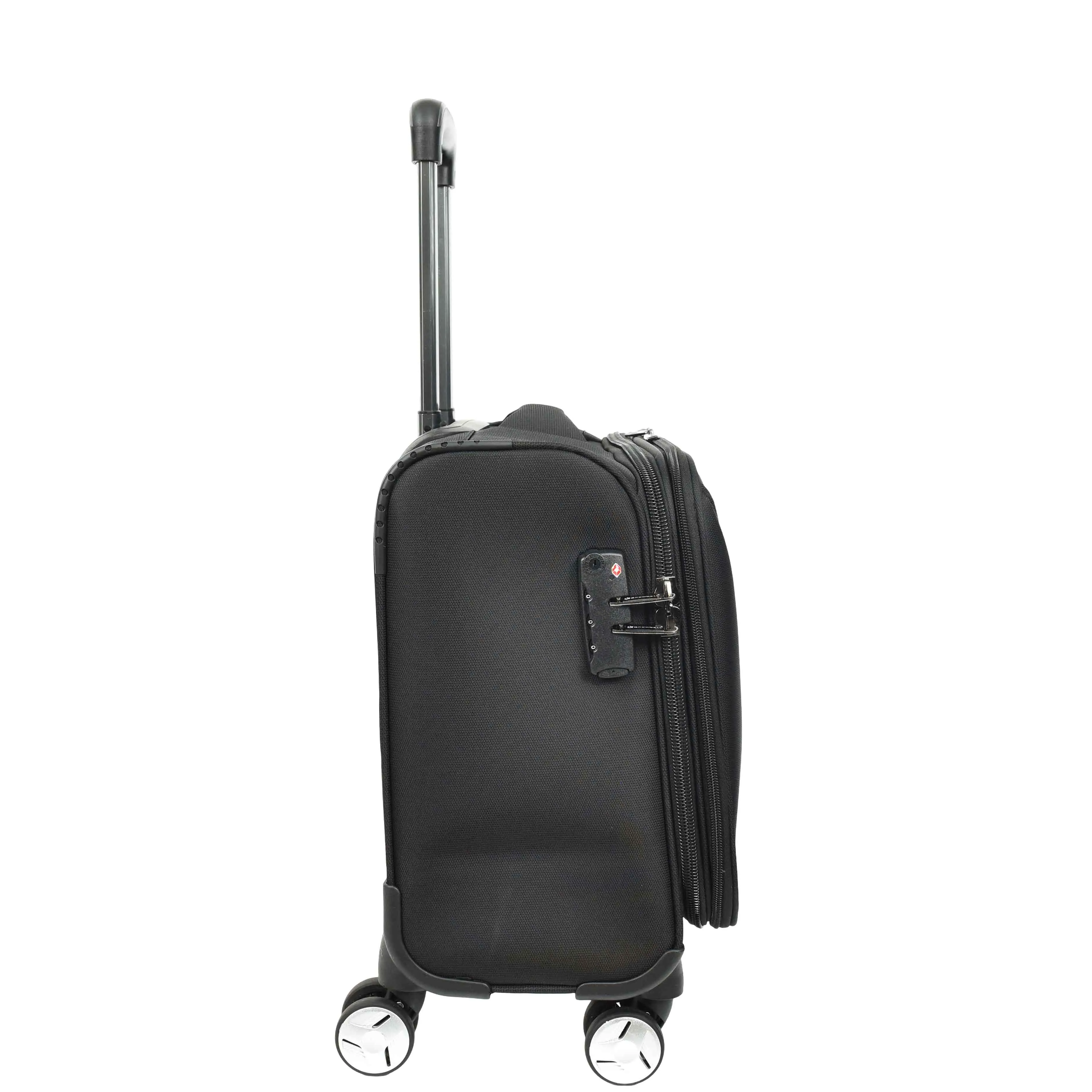 Business Organiser Office Travel Pilot Case 4 Wheeled Bag Black Troy