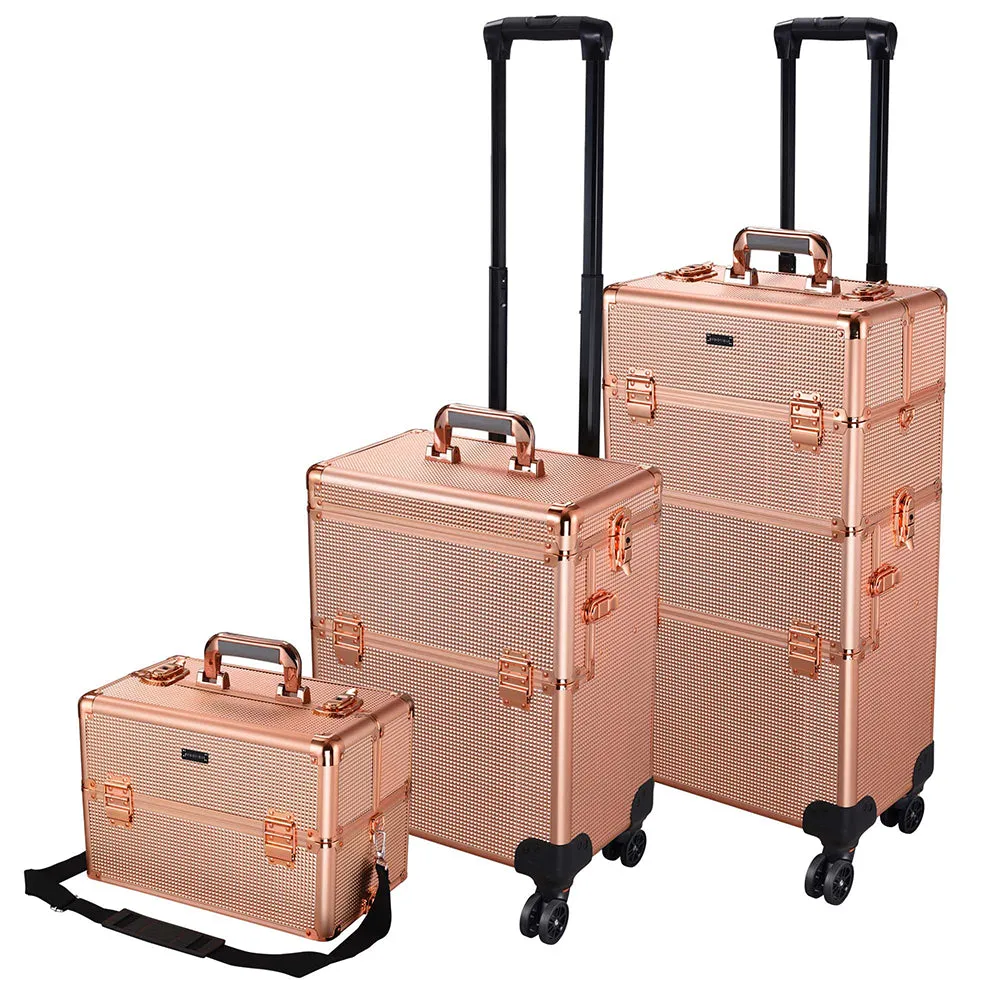 Byootique 2in1 Rolling Makeup Artist Case Lockable 4-Wheel