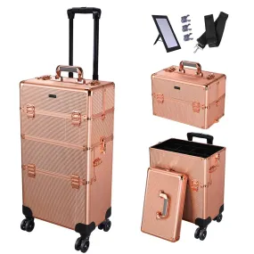 Byootique 2in1 Rolling Makeup Artist Case Lockable 4-Wheel